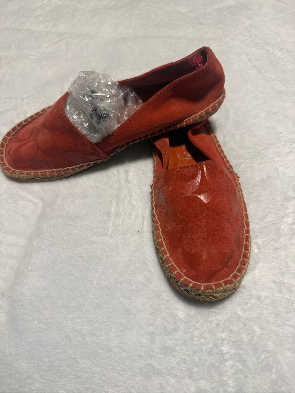 Coach Orange Suede Flats Size 7